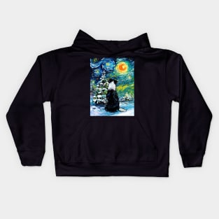 Border Collie Night (Winter) Kids Hoodie